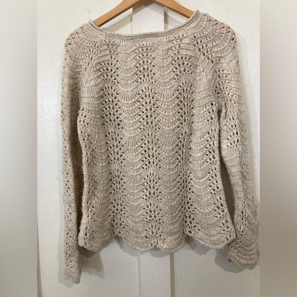 American Eagle Outfitters Medium wool blend sweater chunky knit cream - Picture 7 of 8